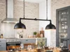 LED Pendelleuchte 2-flammig Industrial Style Schwarz Gold, Produktbild-Vorschau 1