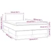 A diagram showing the dimensions of a bed frame and mattress. Produktbild-Vorschau