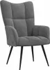A single dark gray velvet armchair with black legs, shown from the front-left. Voir les images du produit