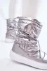 A close-up view of a pair of silver snow boots. Produktbild-Vorschau