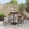 vidaXL 5 tlg. Gartenbar Set Schwarz Poly Rattan & Produktbild-Vorschau 2