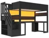 Gaming-Hochbett mit Schreibtisch, Stauraum-Treppe, Produktbild-Vorschau 10