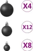 vidaXL 100-tlg. Weihnachtskugel-Set Schwarz Produktbild-Vorschau 3