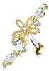 Helix Piercing Barbell Blume Gold/Klar Produktbild-Vorschau 1