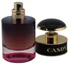 Prada Candy Night Parfumflakon mit dunkelviolett-pinkem Farbverlauf, freiliegendem goldenem Zerstäuber und schwarzer Verschlusskappe mit Candy-Schriftzug. Anteprima dell’immagine prodotto