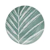 A round plate with a green background and a white leaf pattern. Anteprima dell’immagine prodotto