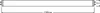 A technical drawing of a fluorescent lamp with dimensions indicated. Produktbild-Vorschau