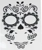 Halloween Gesichts-Tattoo "Skelett" | Schwarz Glitzer Produktbild-Vorschau 2