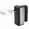 A black and silver hand mixer with stainless steel beaters, displayed against a white background. Produktbild-Vorschau