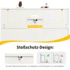 A diagram illustrating the anti-tip safety feature of a white sideboard. Produktbild-Vorschau