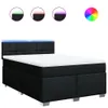 vidaXL Boxspringbett mit Matratze Schwarz 140x200 cm Stoff Produktbild-Vorschau 1