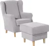 Ohrensessel Karlen Bezug Veloursstoff Buche natur / silber Produktbild-Vorschau 2