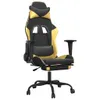 Gaming-Stuhl mit Massage & Fußstütze Schwarz Golden Produktbild-Vorschau 1