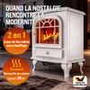 DEUBA® Cheminée électrique effet flamme 2000 W 2 niveaux de Voir les images du produit 5