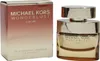 Michael Kors Wonderlust Sublime Eau de Parfum, 50 ml, in goldenem Glasflakon mit glänzender Verschlusskappe, daneben passende Farbverlauf-Verpackung. Produktbild-Vorschau