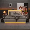 Lit double UnboxG 140 x 190 cm beige en tissu avec 4 Voir les images du produit 4