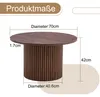 Table basse ronde de 70 cm, aspect noyer, MDF rainuré, Voir les images du produit 10