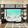Lit mezzanine 140 x 200 cm avec armoire, éclairage LED et Voir les images du produit 4