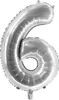 Folienballon Zahl 6 silber 100 cm Produktbild-Vorschau 2