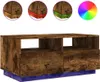 A wooden TV stand with LED lighting options shown with color swatches. Náhled obrázku produktu