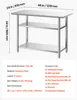 Table de travail VEVOR pour la restauration, 1219 x 610 x Voir les images du produit 7