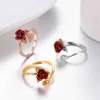 Offener Fingerring für Damen, Rose, Blume, verstellbar, Produktbild-Vorschau 2