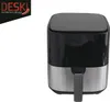 A black and silver air fryer is shown against a white background. Produktbild-Vorschau