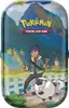 A Pokémon trading card game mini tin box featuring a character and sheep in a rural setting. Produktbild-Vorschau