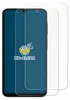 A smartphone screen protector is shown on top of a smartphone. Produktbild-Vorschau
