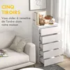 HOMCOM Commode 5 tiroirs commode chambre meuble de Voir les images du produit 4