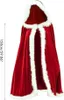 A red hooded cape with white fur trim, likely a Christmas costume. Anteprima dell’immagine prodotto