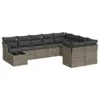 Möbel 10-tlg. Garten-Sofagarnitur mit Kissen Grau Poly Produktbild-Vorschau 2