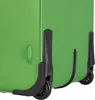 Close-up of the bottom corner of a green suitcase, showing two black wheels and protective casing. Anteprima dell’immagine prodotto