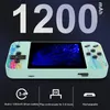A handheld game console is shown with marketing text and icons indicating its features. Produktbild-Vorschau