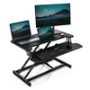 VonHaus Steh-Sitz Schreibtischaufsatz, Schwarz 80 x 40 cm Produktbild-Vorschau 1