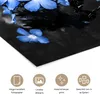 MuchoWow® Poster Blumen - Schwarz - Weiß - Blau 60x90 cm - Produktbild-Vorschau 2
