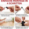 A collage of four images showing the assembly steps of a laundry basket frame. Produktbild-Vorschau