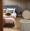 KRINES HOME  Rattan Bad Hocker Wäschekorb Rund Weiß mit Produktbild-Vorschau 5