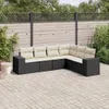 vidaXL 6-tlg. Garten-Sofagarnitur mit Kissen Schwarz Poly Produktbild-Vorschau 2