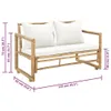 vidaXL Canapé de jardin 2 places avec coussins en bambou Voir les images du produit 14