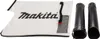 A white collection bag with the Makita logo and two black plastic tubes are displayed on a white background. Produktbild-Vorschau