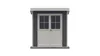 A front view of a garden shed with double doors. Produktbild-Vorschau