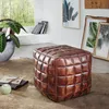 Sitzwürfel STANLEY Echtleder braun 47 x 41 x 47 cm Ottomane Produktbild-Vorschau 5