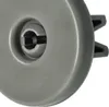 A close-up view of a gray plastic dishwasher basket wheel. Produktbild-Vorschau