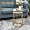 HOMCOM Tables gigognes Lot de 2 Tables Basses Rondes Design Voir les images du produit 12