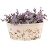 Clayre & Eef Pot de fleurs 23x10x11 cm Rose Beige Céramique Voir les images du produit 3