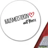 Huuraa Aufkleber Hausmeisterin mit Herz 10cm rund Sticker Produktbild-Vorschau 2