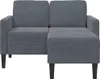 vidaXL 2-Sitzer-Sofa mit Chaiselongue L-Form Dunkelgrau 125 Produktbild-Vorschau 2