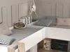 Lit d'angle double avec espace de rangement & bureau - 2 x Voir les images du produit 21