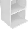 A close-up view of the bottom section of a white CD shelf. Produktbild-Vorschau